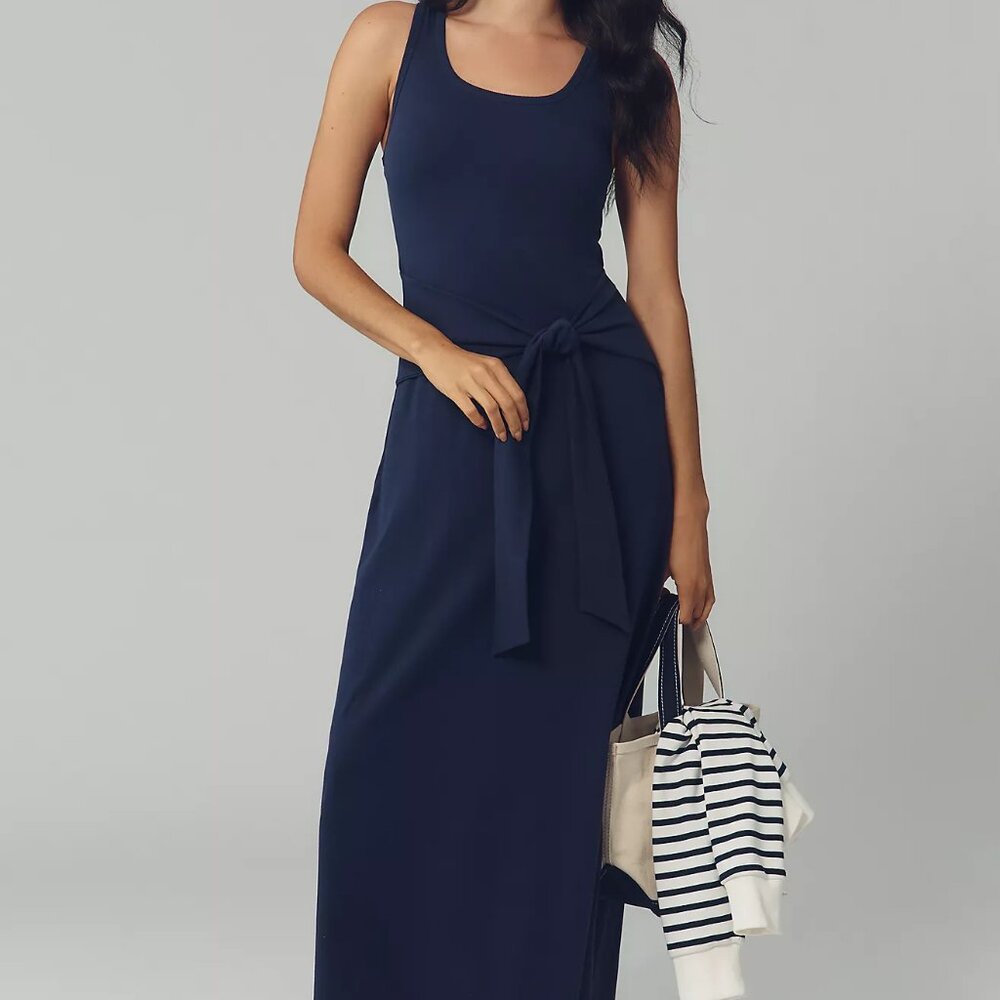 Anthropologie LSPACE Midnight Blue Tie Waist Maxi Dress